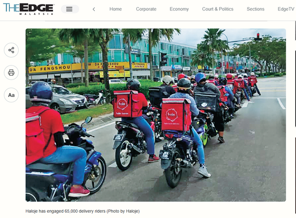 Haloje Delivery in The Edge Malaysia